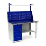Метална работна маса PRA WB 140SH + WD1 + F1 (87 х 140 х 70 см)
